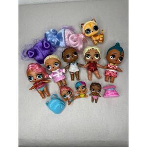 LOL Surprise Fashion Dolls Lot of 8 Dolls & Accessories Color Change Lil Sisters